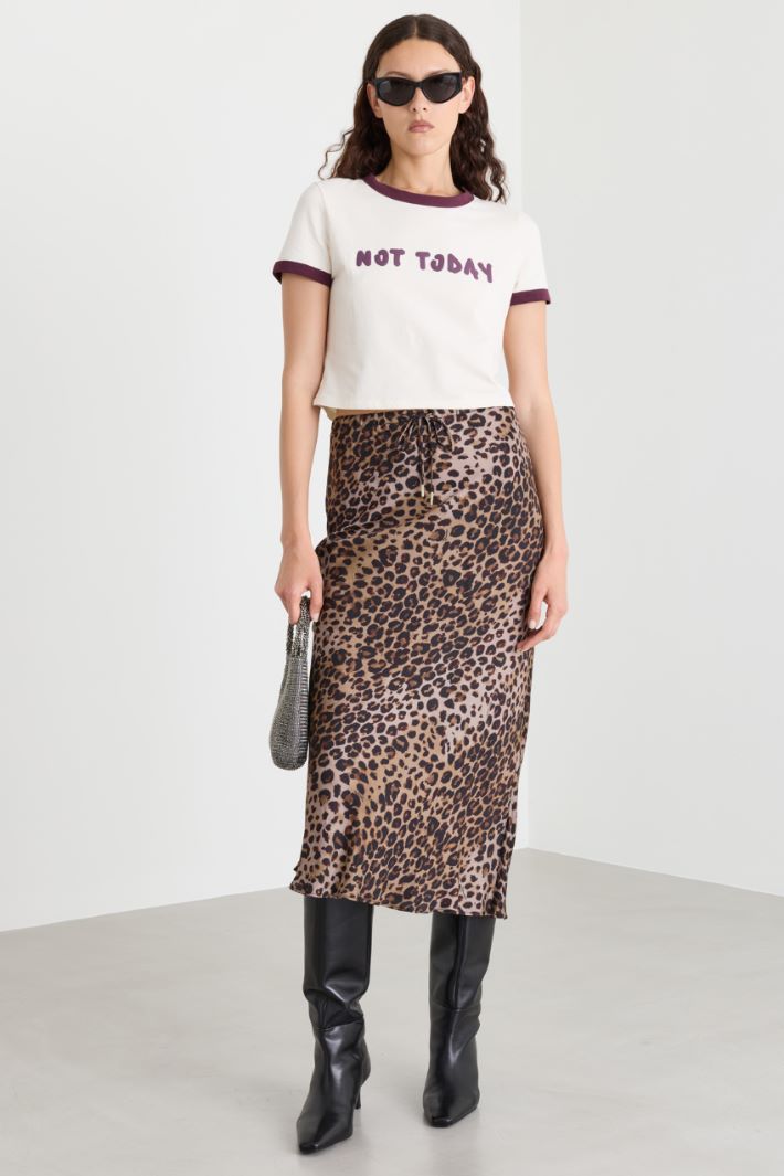 T-shirt crop - BIANCO VIOLA - Intrend