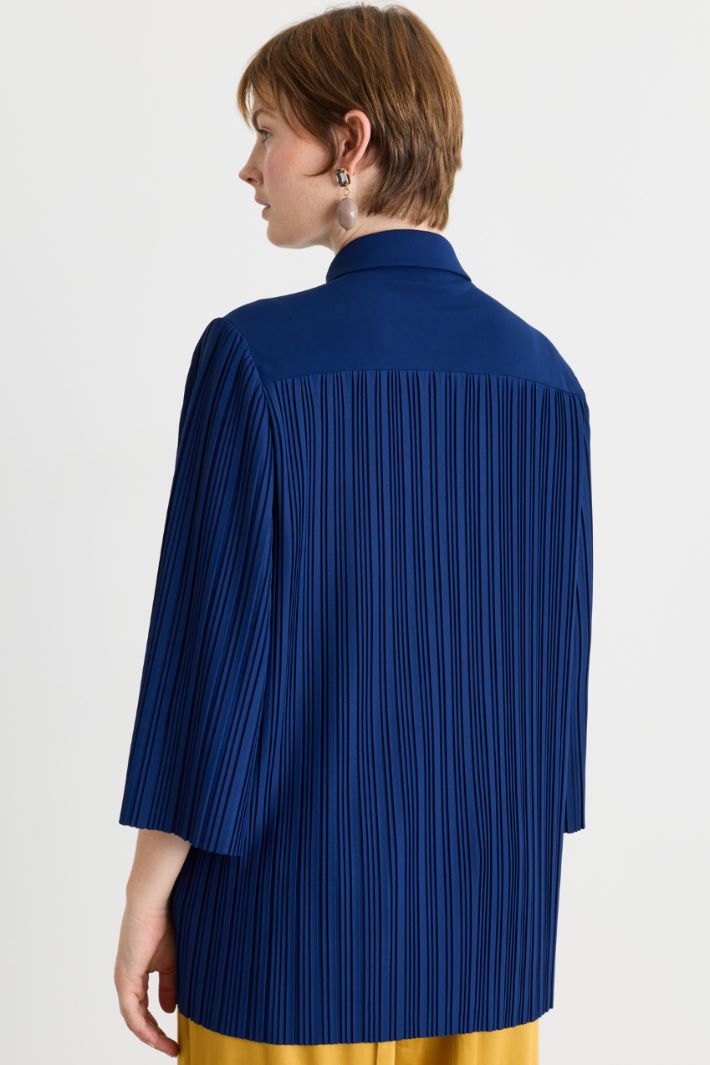 Camicia in jersey plissé - BLU - Intrend - 4