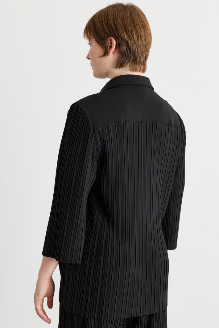 Camicia in jersey plissé - NERO - Intrend - 4