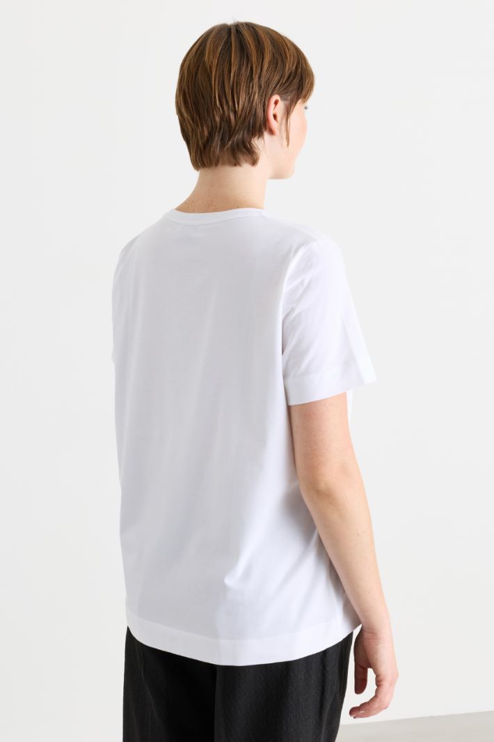 T-shirt in jersey con stampa - BIANCO - Intrend - 4