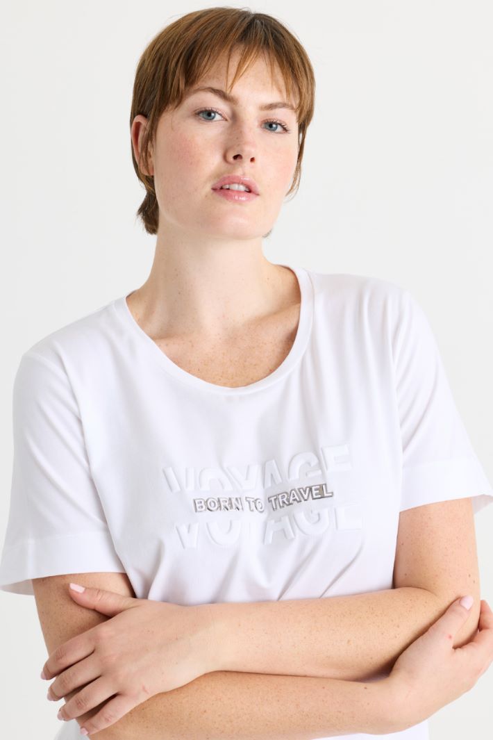 T-shirt in jersey con stampa - BIANCO - Intrend - 3