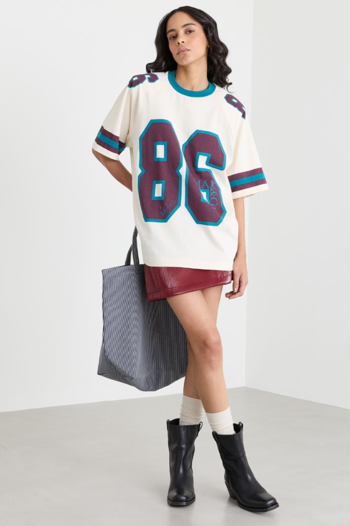 T-shirt oversize - BIANCO BLU VIOLA - Intrend