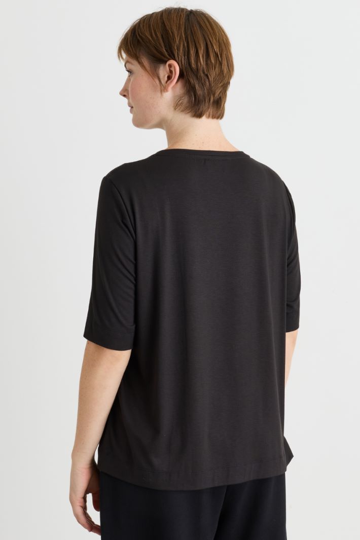 T-shirt in jersey - NERO - Intrend - 4