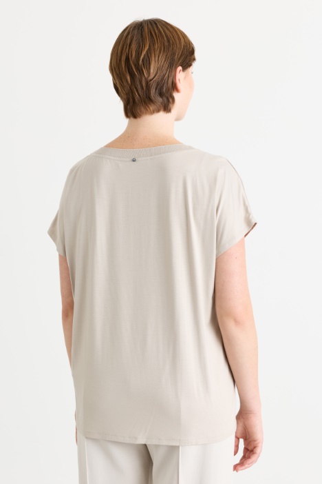 T-shirt in jersey e raso