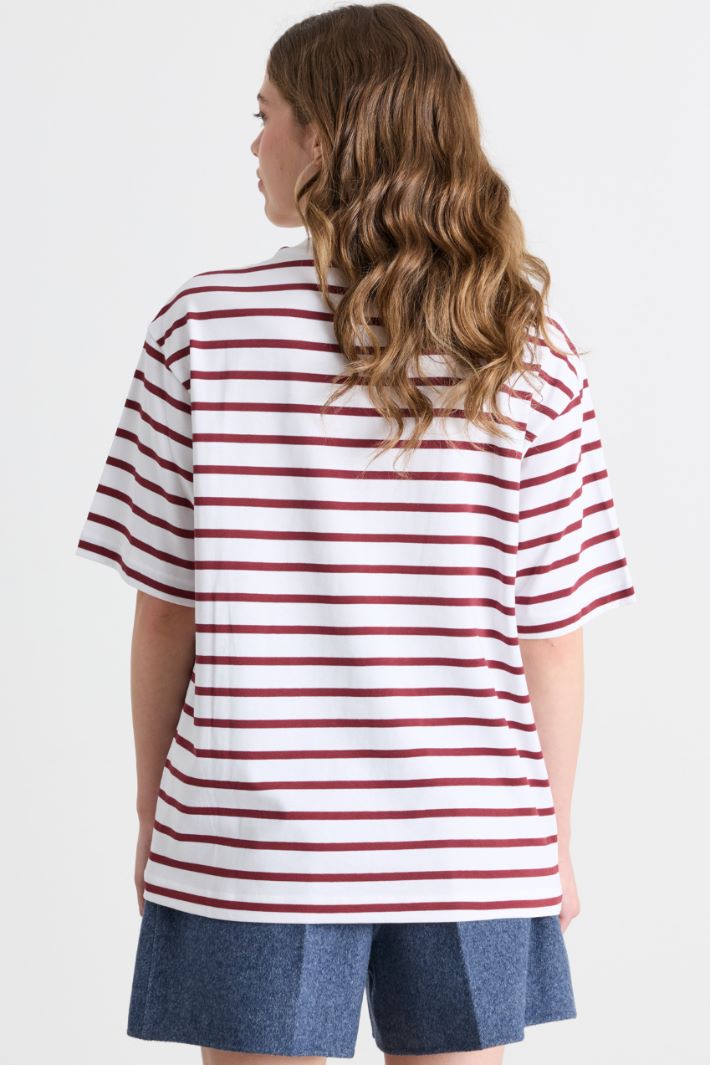 T-shirt con patch - BIANCO BORDEAUX - Intrend - 4