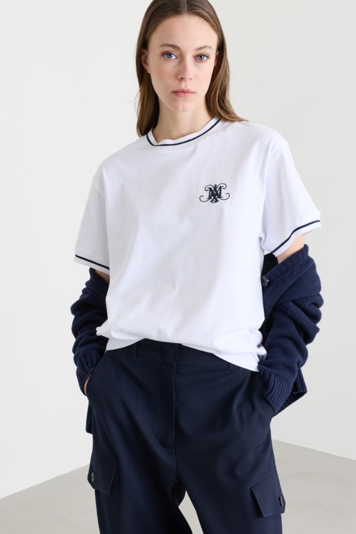 T-shirt in jersey con stemma - BIANCO BLU - Intrend - 2