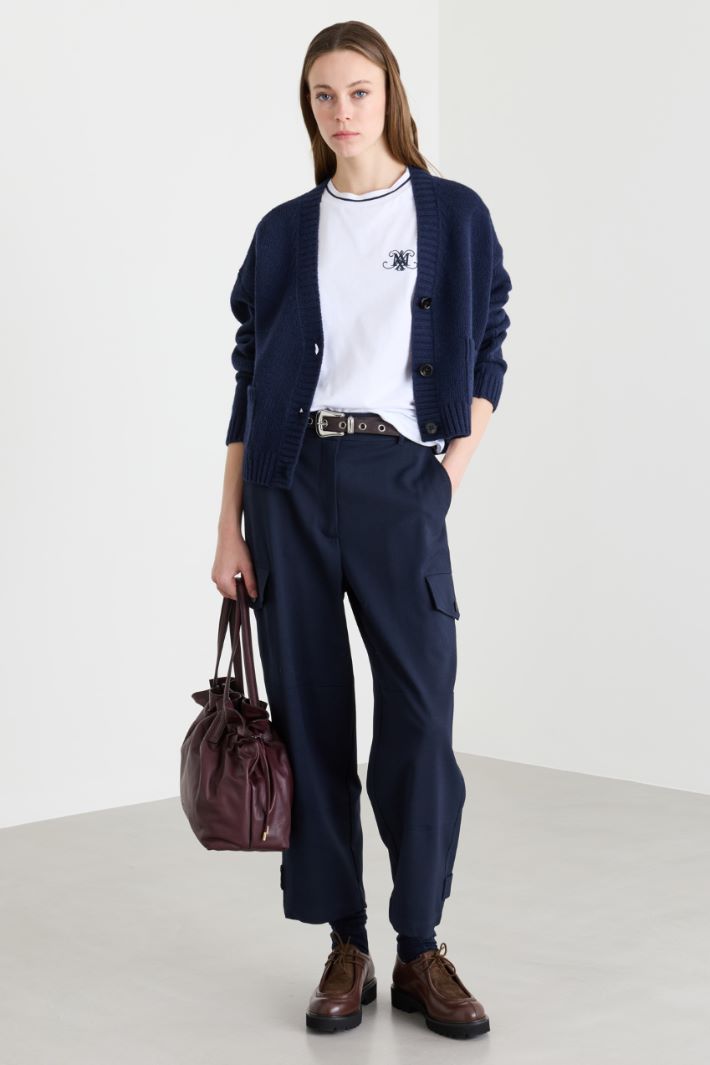 T-shirt in jersey con stemma - BIANCO BLU - Intrend