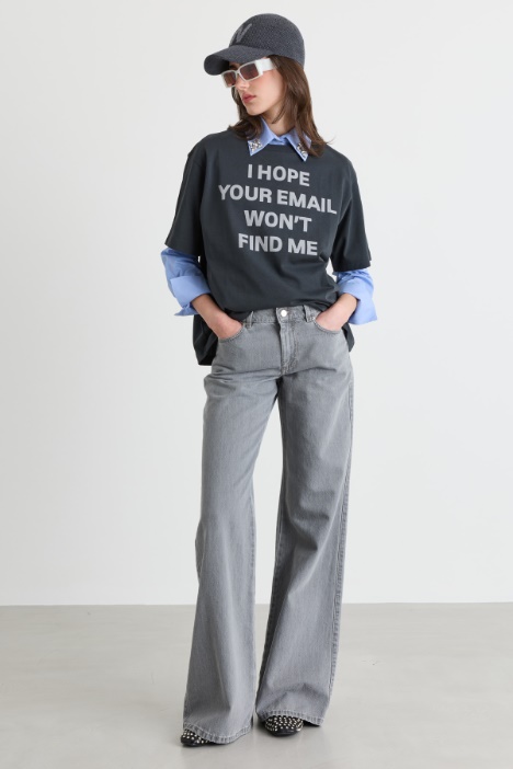 T-Shirt aus Jersey mit Schriftzug-Print - Intrend