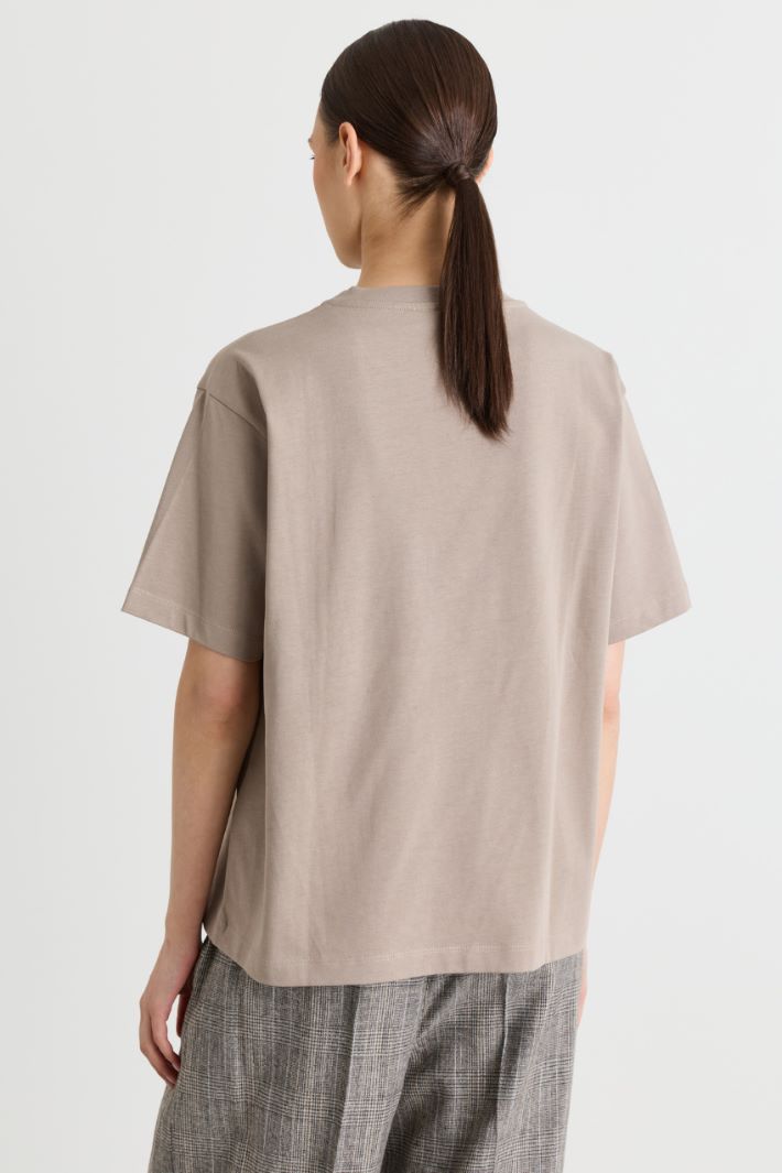T-shirt in jersey con stampa - BEIGE - Intrend - 4