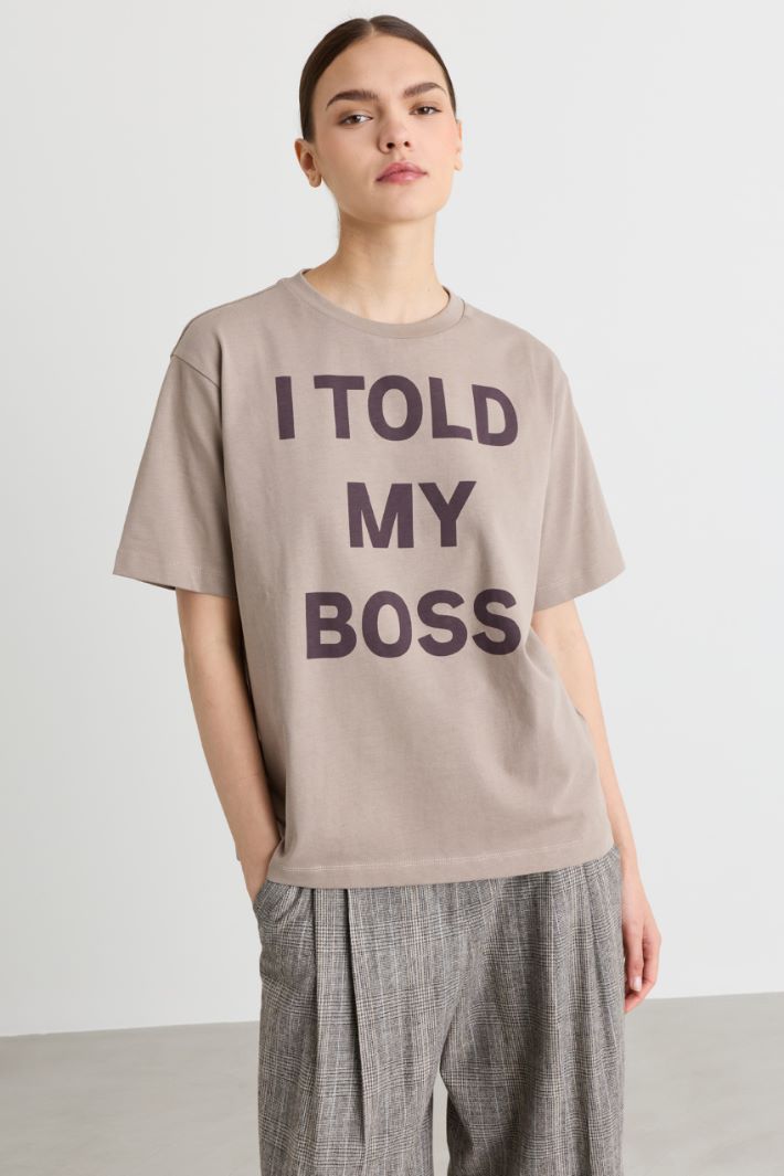 T-shirt in jersey con stampa - BEIGE - Intrend - 2