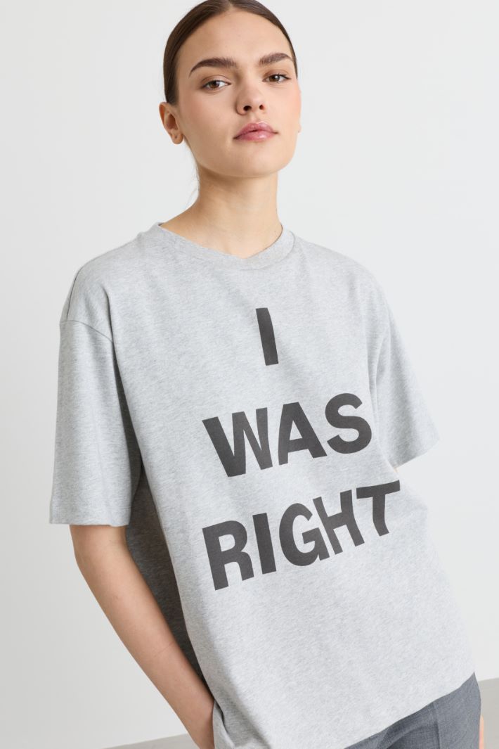 T-shirt in jersey con stampa - GRIGIO - Intrend - 3
