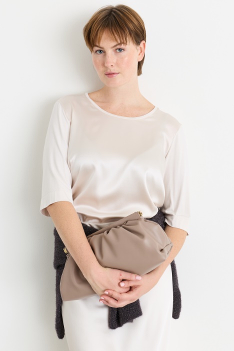 Jersey and Satin T-Shirt - Intrend