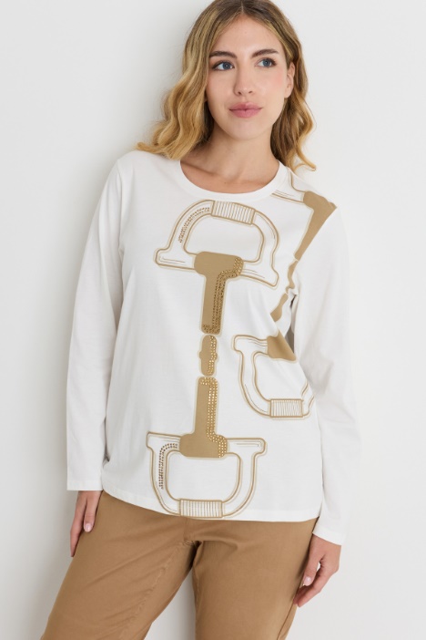 Jersey T-shirt with appliqué - Intrend