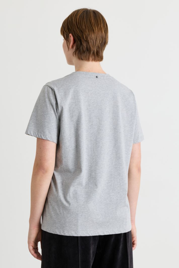 T-shirt in jersey con applicazione - GRIGIO - Intrend - 4