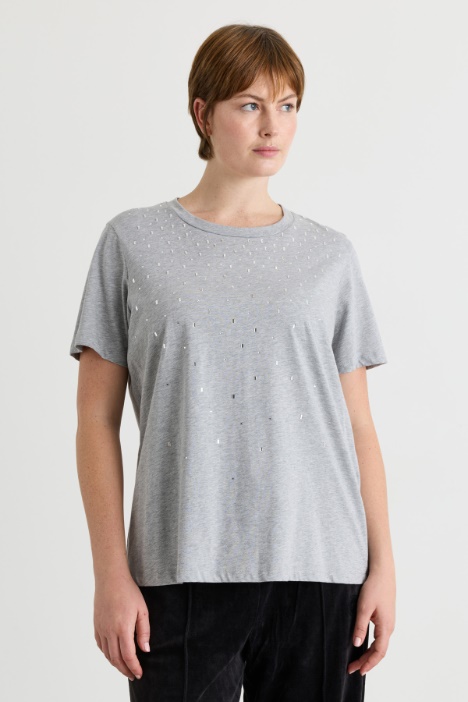 Jersey T-shirt with appliqué - Intrend