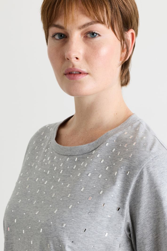 T-shirt in jersey con applicazione - GRIGIO - Intrend - 3
