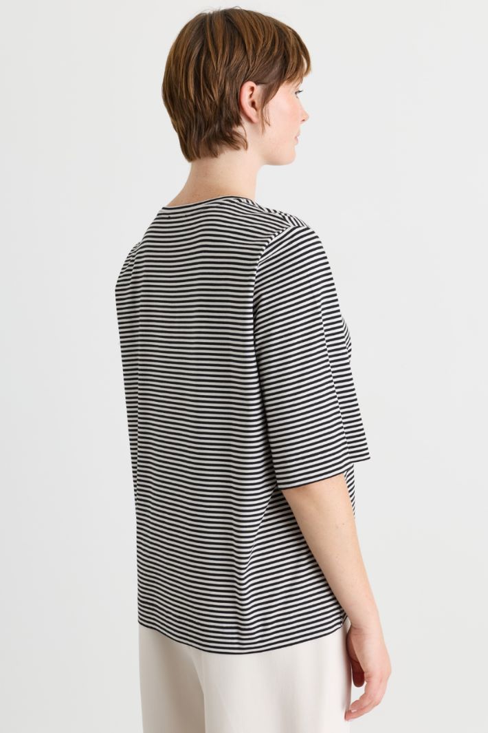 T-shirt svasata in jersey - NERO - Intrend - 4