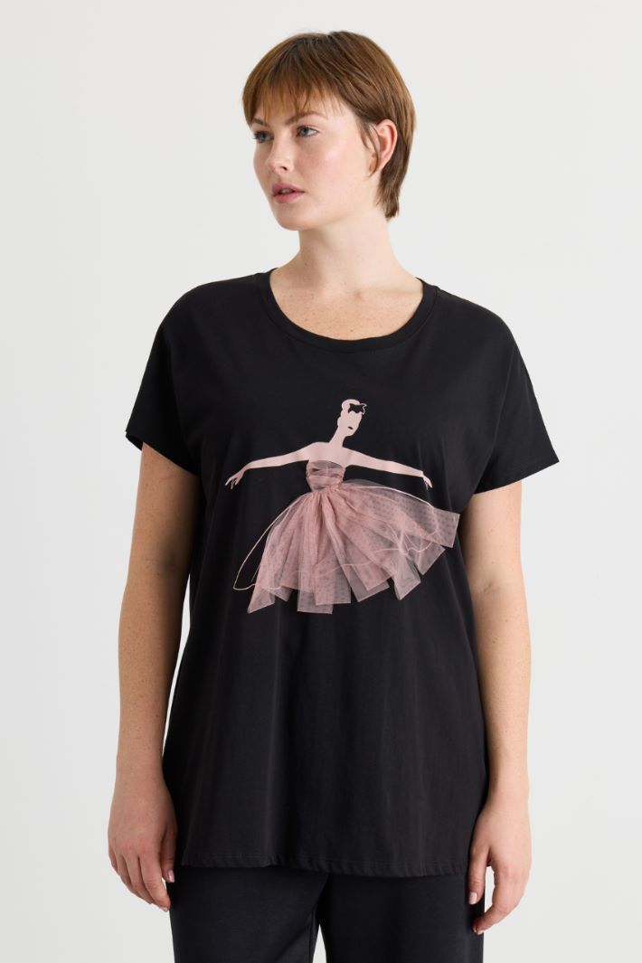 T-shirt in jersey con stampa - NERO - Intrend - 2
