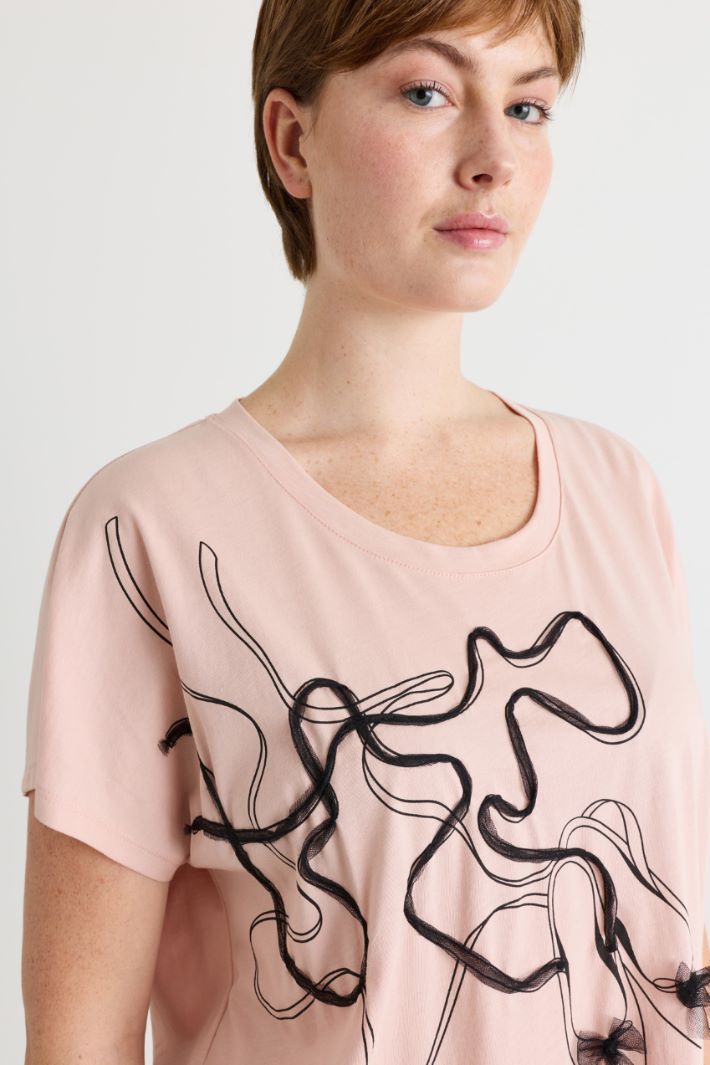T-shirt in jersey con stampa - ROSA - Intrend - 3