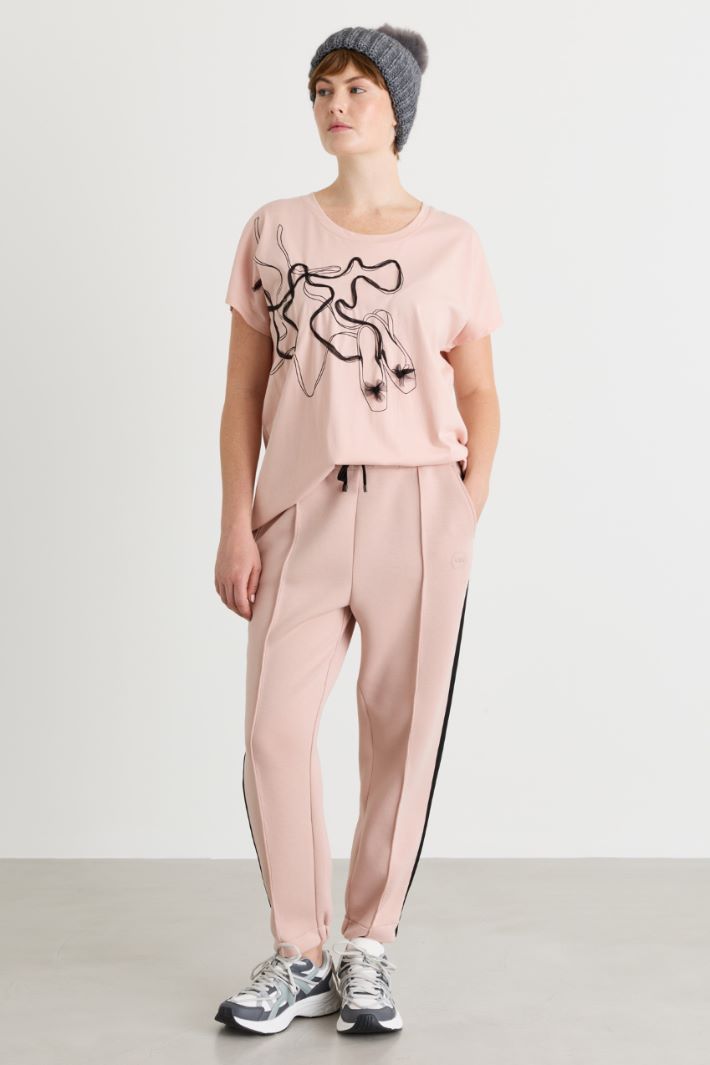 T-shirt in jersey con stampa - ROSA - Intrend