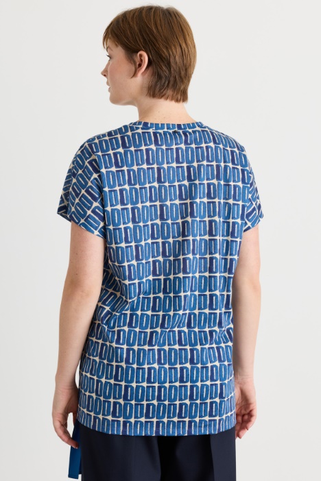 T-shirt con drappeggio regolabile