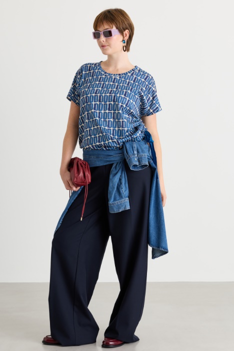 T-shirt con drappeggio regolabile - Intrend