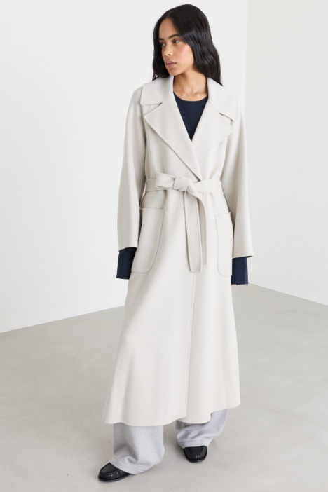 Cappotto a vestaglia in pura lana