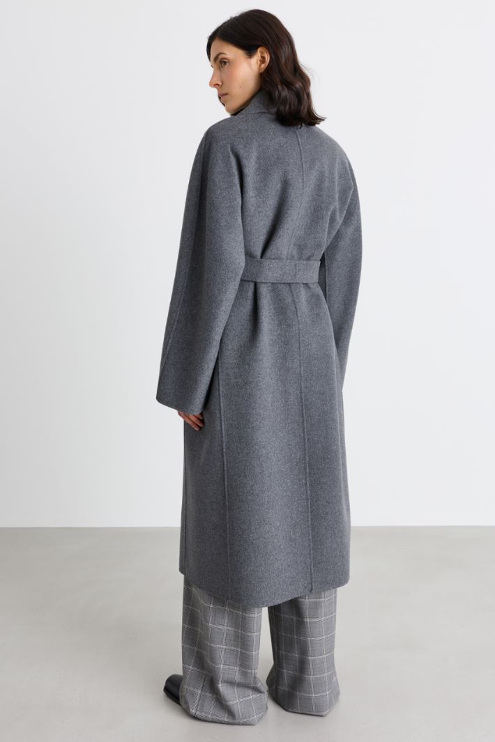 Long double-breasted coat - GREY - Intrend - 4