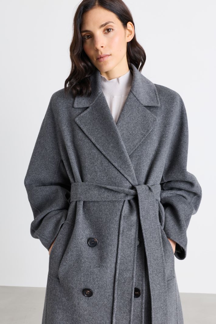 Long double-breasted coat - GREY - Intrend - 3