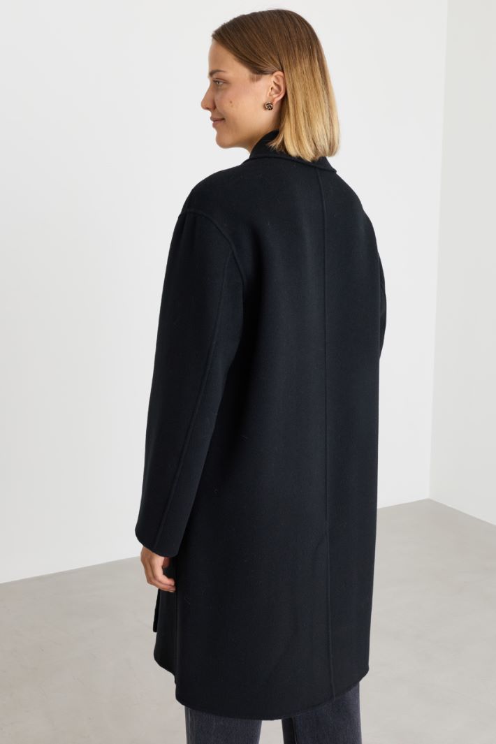 Long double-breasted coat - BLACK - Intrend - 4
