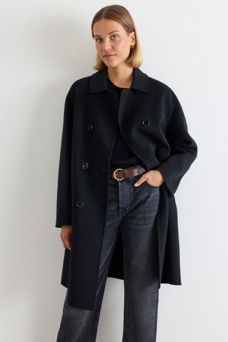 Cappotto doppiopetto in lana double