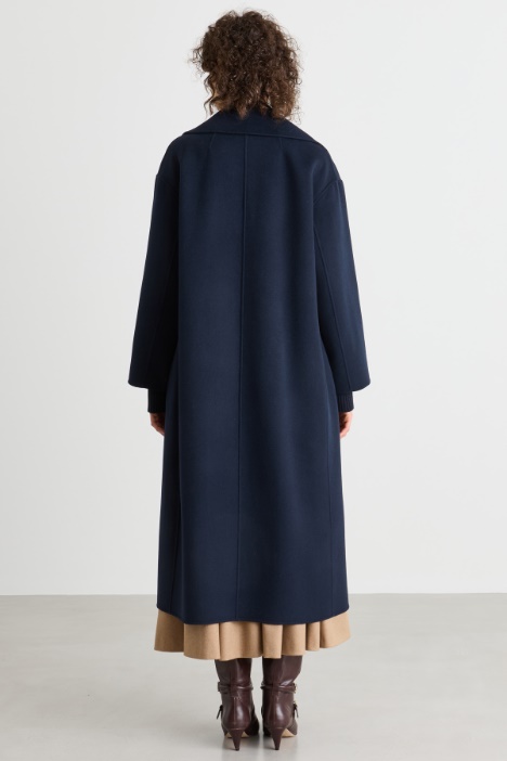 Cappotto doppiopetto in drap di lana