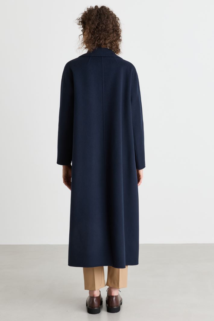 Double-breasted drap coat - BLUE - Intrend - 4