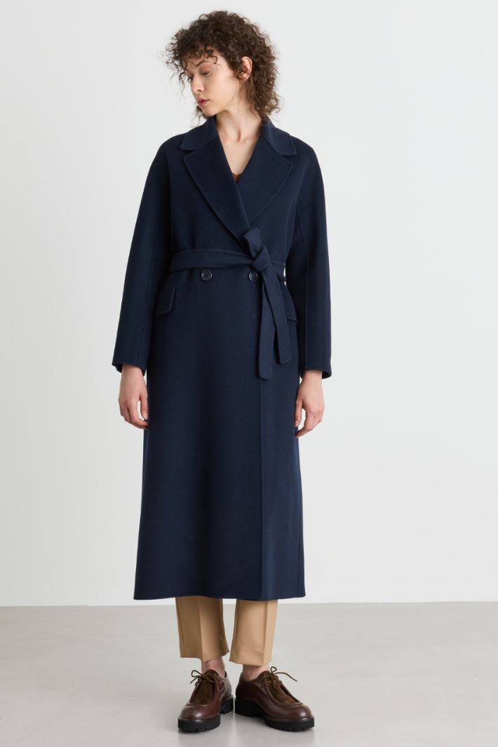Double-breasted drap coat - BLUE - Intrend - 2