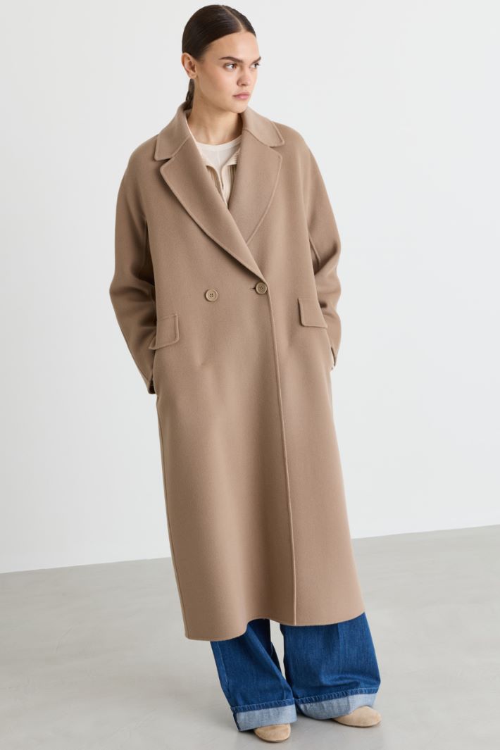 Double-breasted drap coat - BEIGE - Intrend - 2