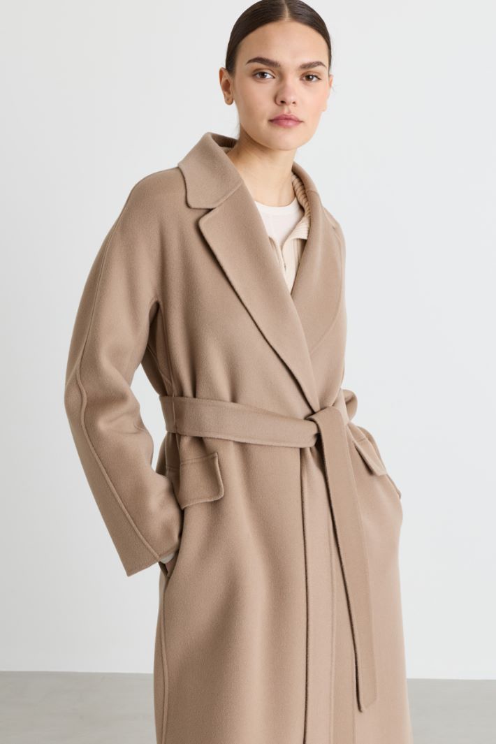 Double-breasted drap coat - BEIGE - Intrend - 3