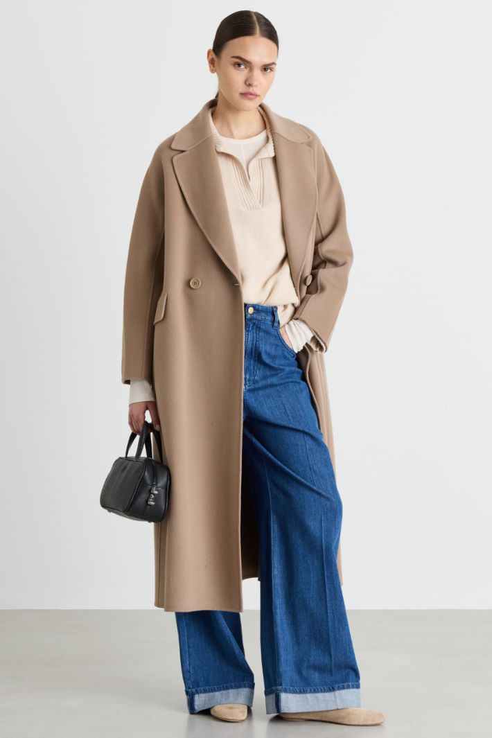 Double-breasted drap coat - BEIGE - Intrend