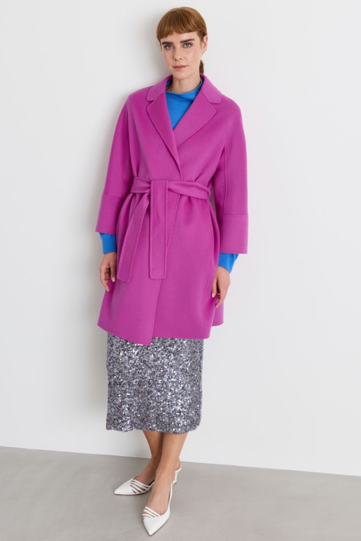 Cocoon Robe Coat - FUCHSIA - Intrend - 2