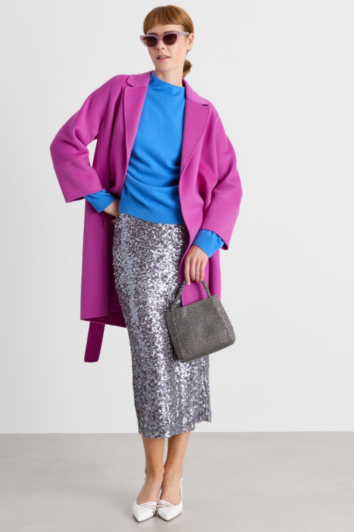 Cocoon Robe Coat - FUCHSIA - Intrend