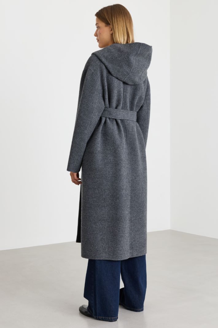 Robe coat with a generous hood - GREY - Intrend - 4