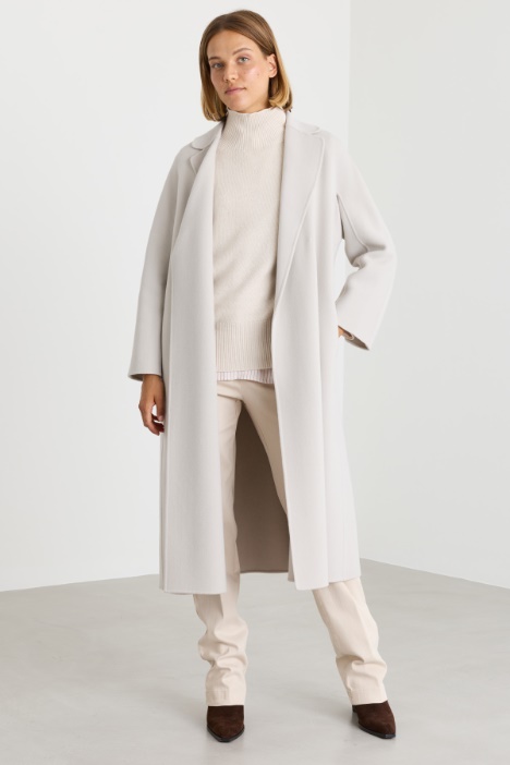Belted Wool-Drape Coat - Intrend