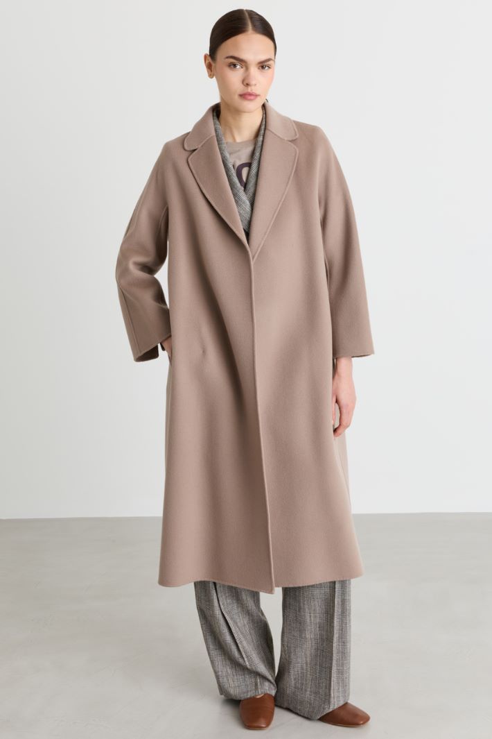 Cappotto in drap con cintura - BEIGE - Intrend - 2