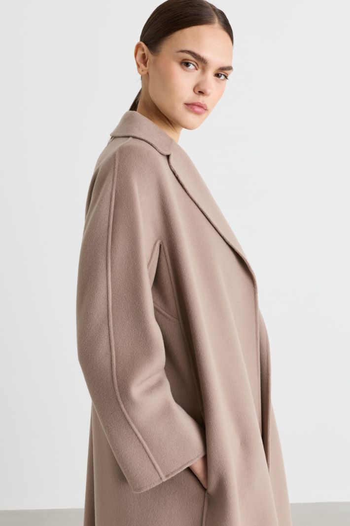 Cappotto in drap con cintura - BEIGE - Intrend - 3