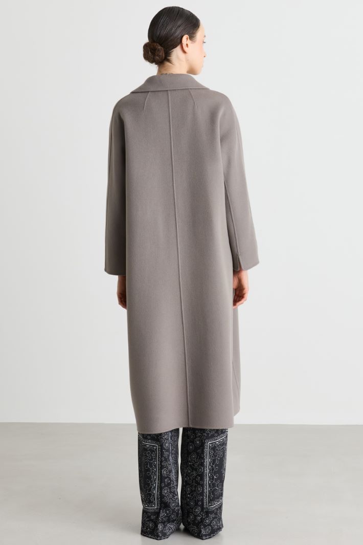 Cappotto in drap con cintura - GRIGIO - Intrend - 4