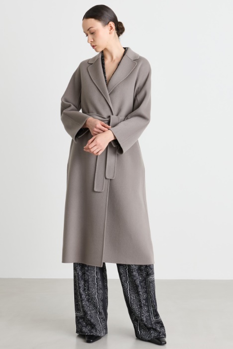 Cappotto in drap di lana con cintura