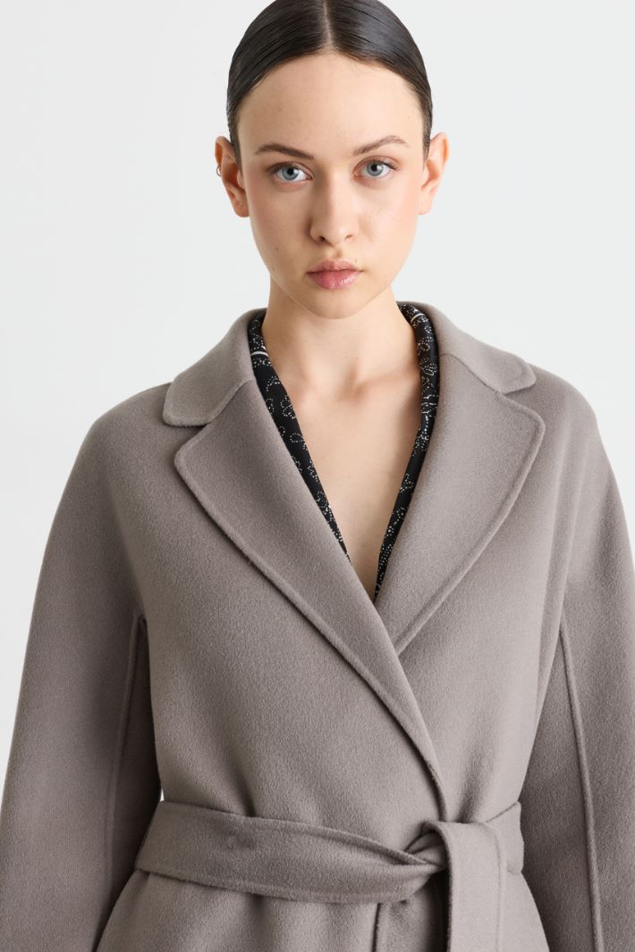 Cappotto in drap con cintura - GRIGIO - Intrend - 3