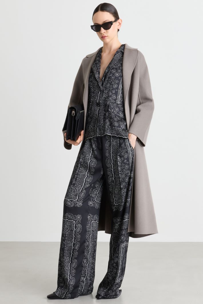 Cappotto in drap con cintura - GRIGIO - Intrend