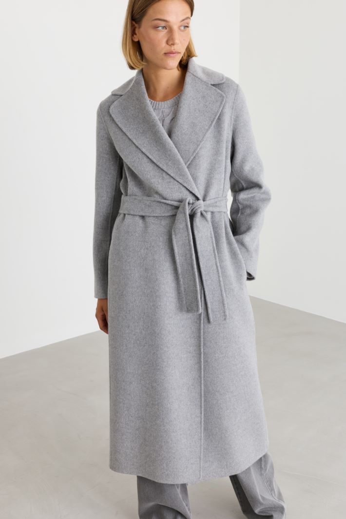 Robe coat with a wide vent - GREY - Intrend - 2