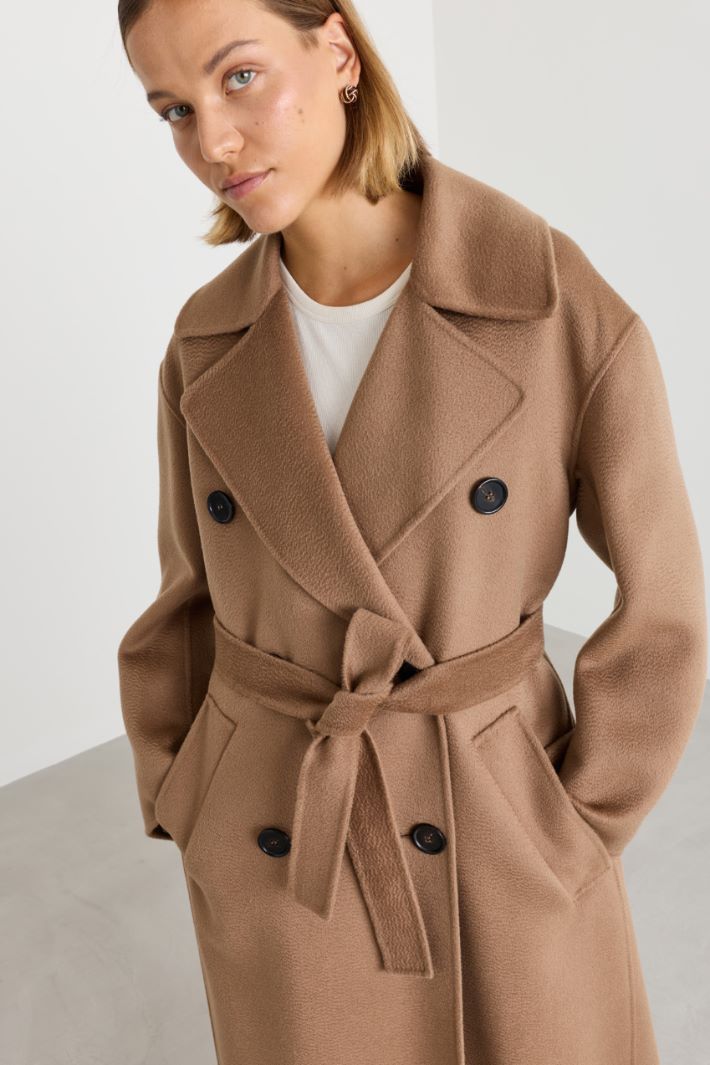 Cappotto lungo in doppio drap - CAMMELLO - Intrend - 3