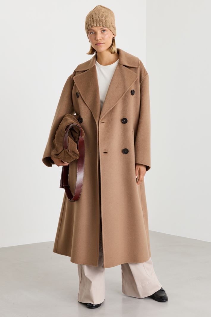 Cappotto lungo in doppio drap - CAMMELLO - Intrend